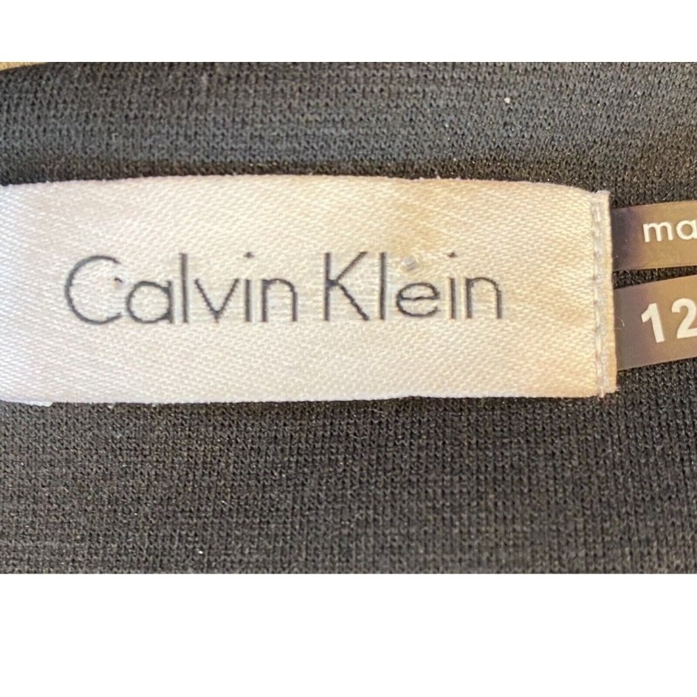 Calvin Klein Short Sleeve Collard Snap From Obsidian Black Shirt Dress Size 12 - Picture 5 of 6